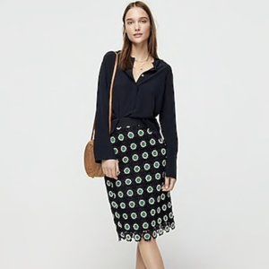 J. Crew Pencil Skirt in Floral Crochet